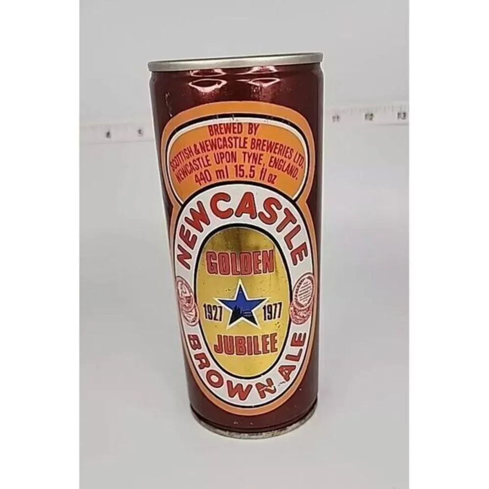 Newcastle‎ Brown Ale Golden Jubilee 1927 1977 | Vintage 15.5 oz Pull Tab Can